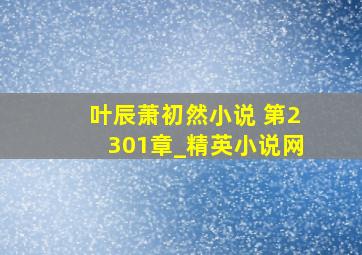 叶辰萧初然小说 第2301章_精英小说网